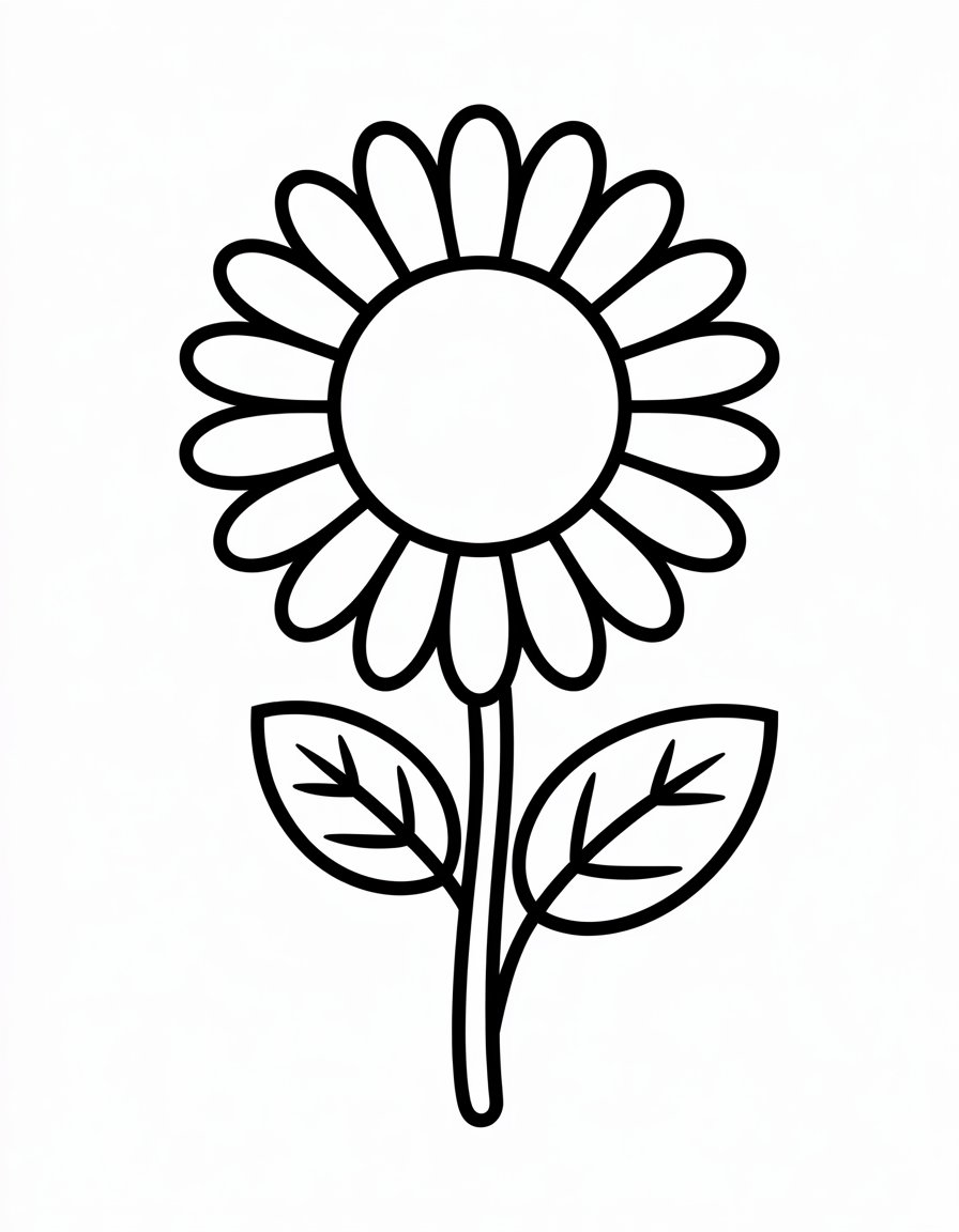 Simple Sunflower Outline
